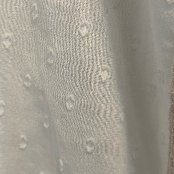 Tularosa White Off-Shoulder Crochet inlay Pom Hem Oversized Lined Eyelet Top M - Picture 9 of 10